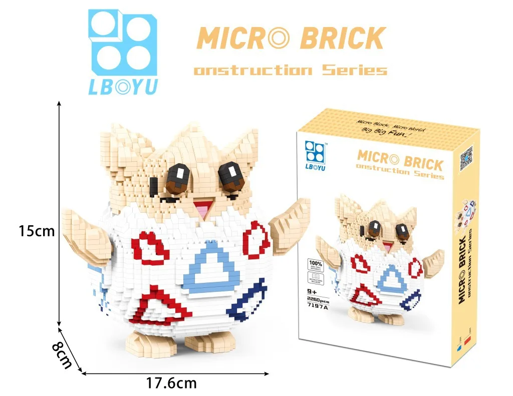 2100pcs+ Pokemon Building Block Cartoon PsyDuck Squirtle Togepi Banana Micro Diamond Bricks Figures Model Toys For Children