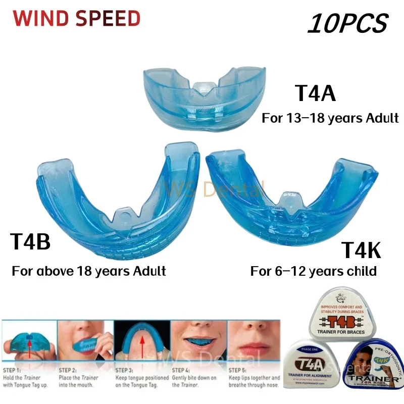 10 sets Dental Tooth Orthodontic Appliance Trainer for Kids Adult Teeth Alignment Braces Mouthpieces Phase T4A T4B T4K