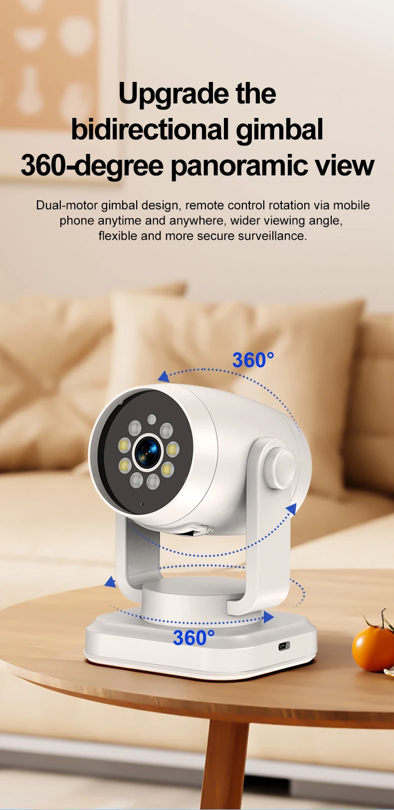 360-Degree Indoor/Outdoor Wireless WiFi Security Camera: Home HD Smart Monitor with Mobile Remote Access and Night Vision