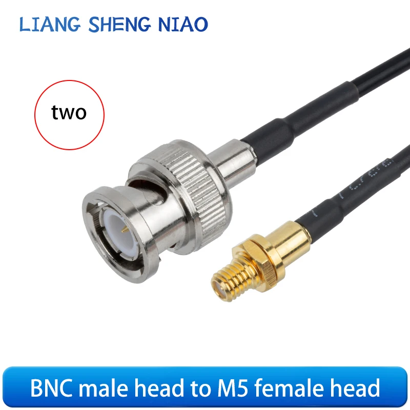 BNC kabel ekstensi male to M5/L5 male 10-32UNF, kabel ekstensi Q9 ke m5 RG174 dengan sensor kejut