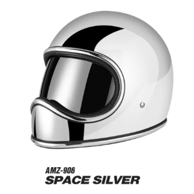 High strength fiberglass classic retro space full face helmet, For Harley Davidson and off-road motorcycle protective helmets