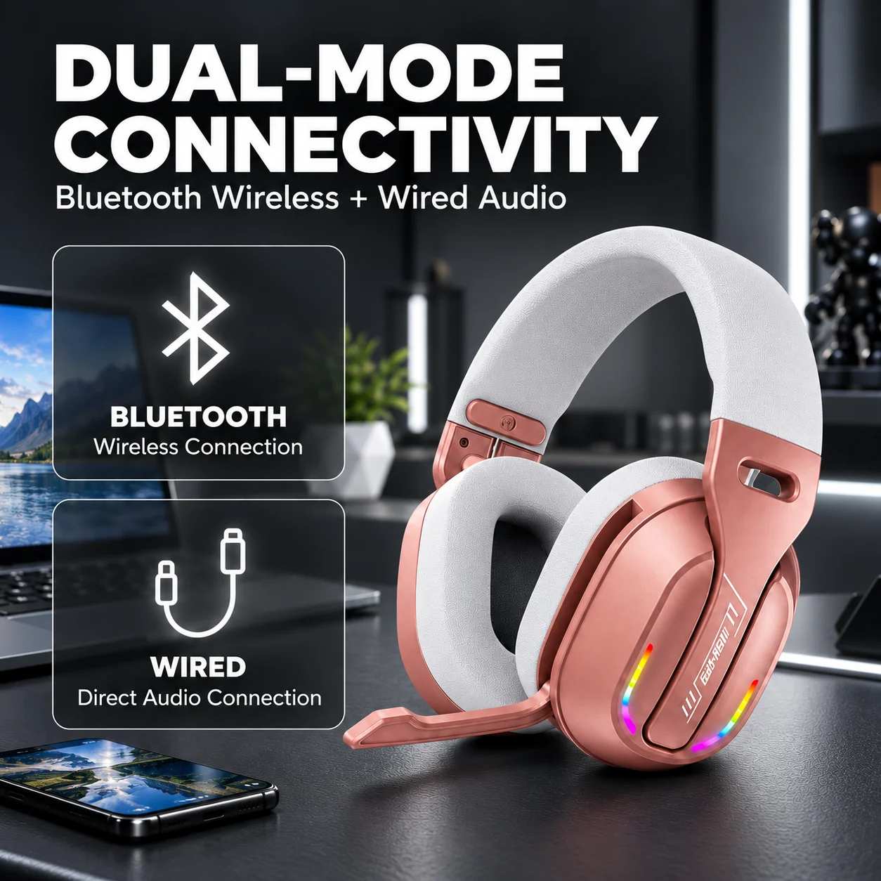 Gaming Headset, Bluetooth & Wi - Gaming Headset With Mic Rgb ulasan dan harga