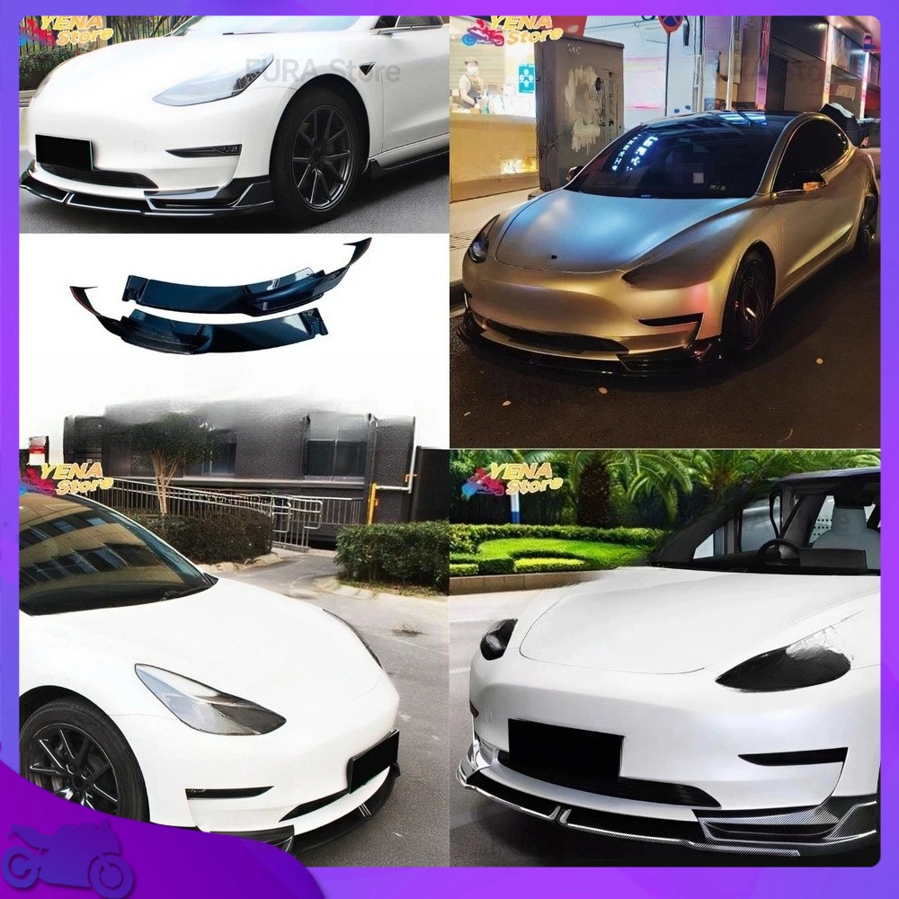 

Подходит для 23 25 Tesla Model 3, передний бампер, разделитель под спойлер, комплект кузова, обновление для стайлинга, аэродинамическая внешняя отделка