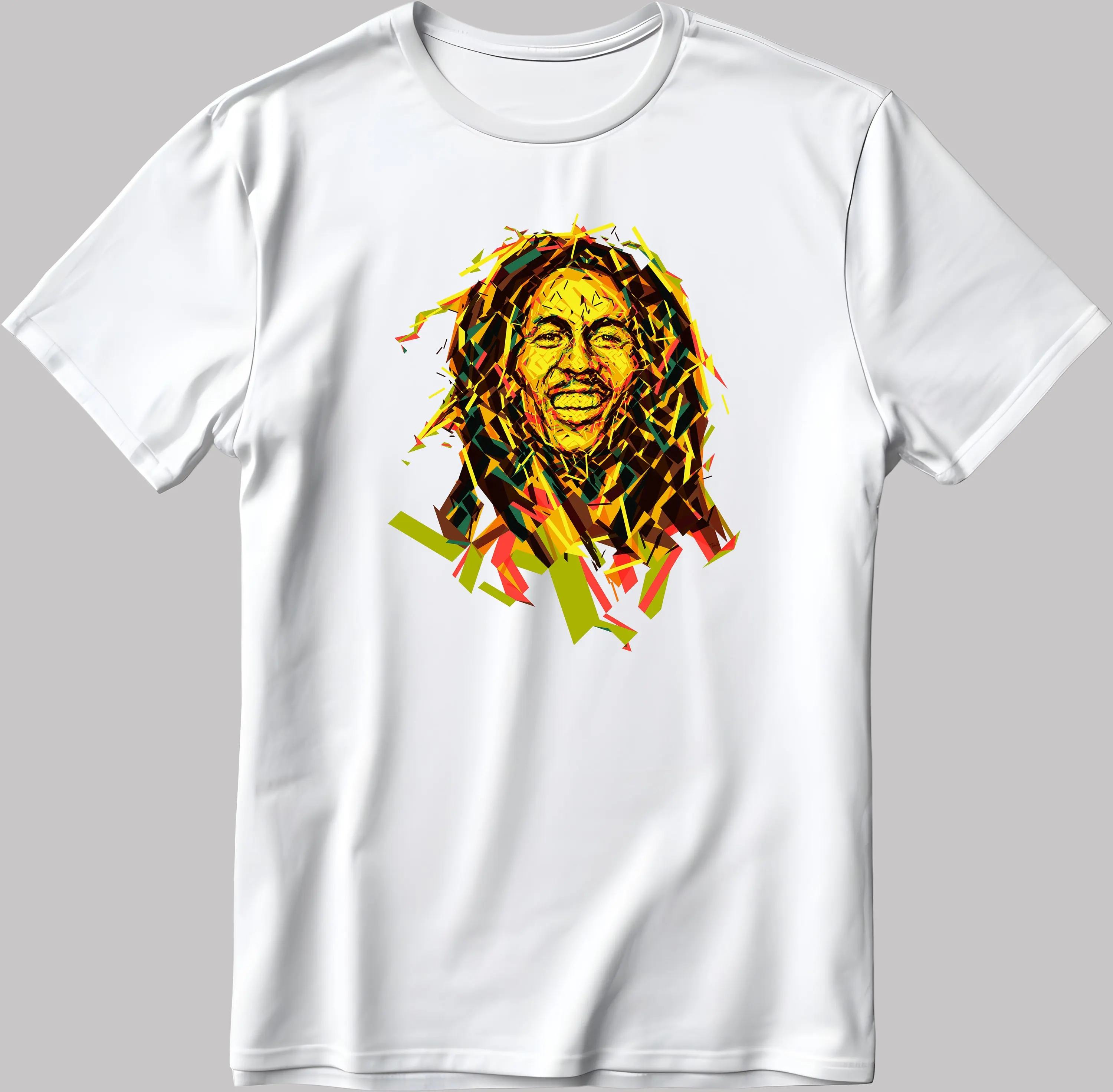 Bob Marley Reggae Mosaic Poster White Black T Shirt K165