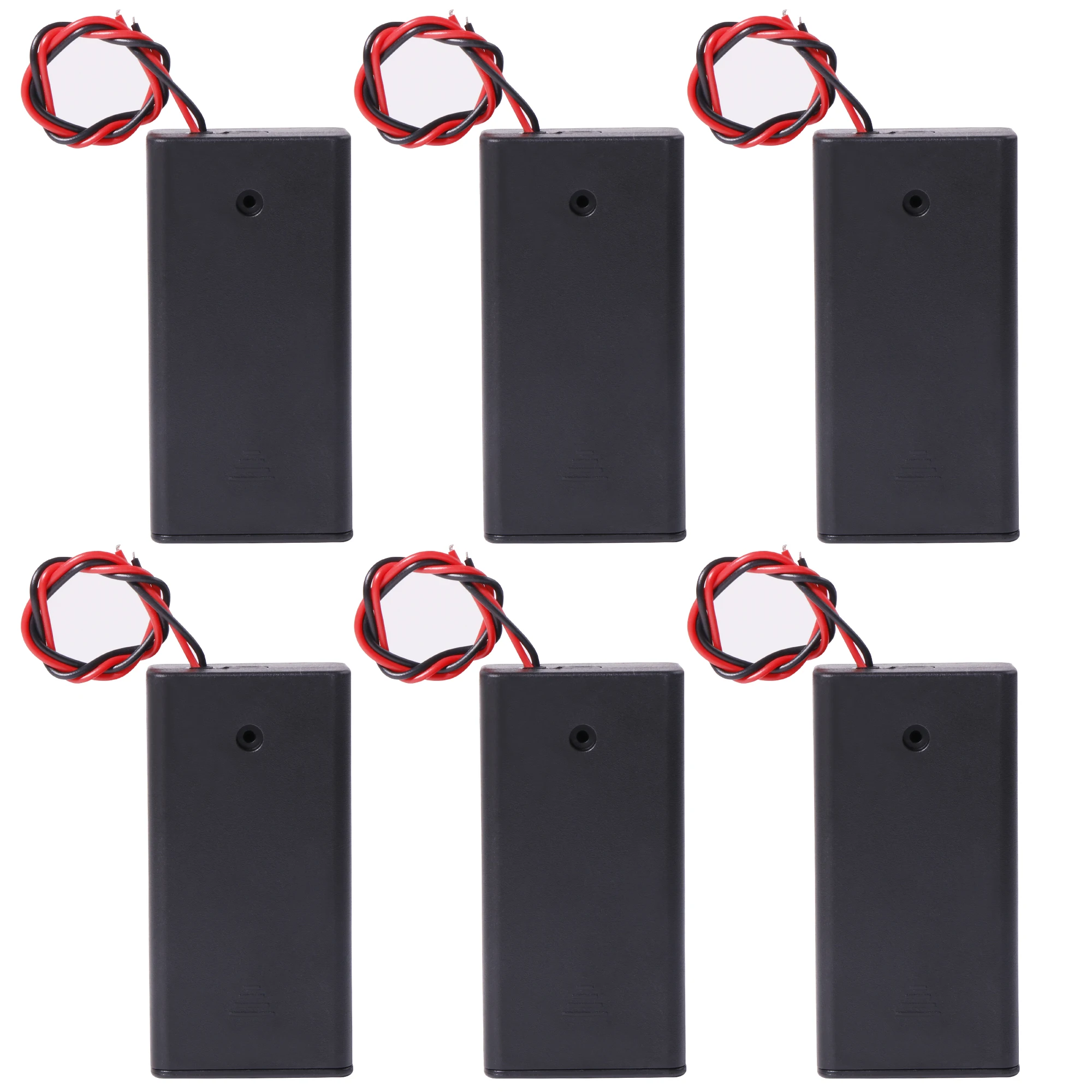 2 AA Battery Holder with Leads and ON/Off Switch - 1.5V AA Battery Holder Case with Wire Leads and Switch （Pack of 6）