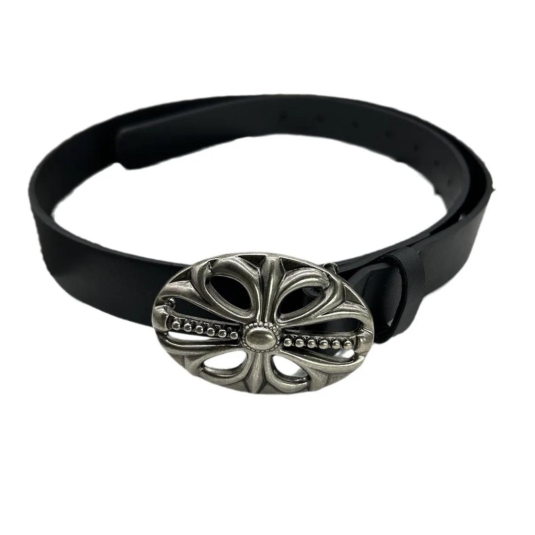 حزام كروس كلاسيكي أوروبي وأمريكي للنساء، حزام ريترو مجوف وكبار السن من قماش الدنيم الغربي للرجال