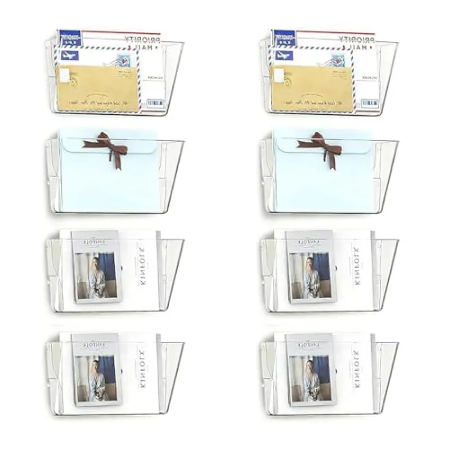 

8 Pockets Acrylic Wall File Organizer, Wall File Holder, Plastic Hanging Wall File Holder for Office, School and Home