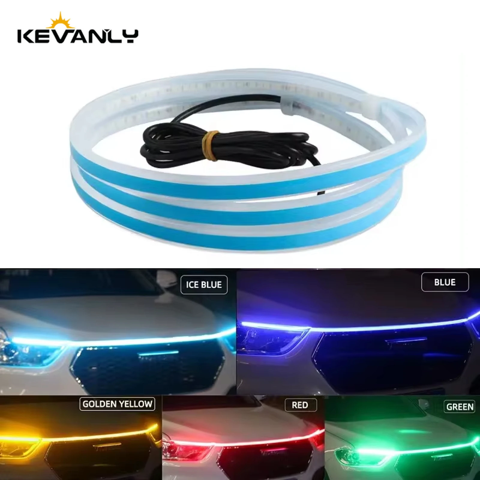 

KEVANLY 150CM 180CM Scan Starting LED Car Hood Light Daytime Running Light Universal Flexible Dynamic For ATV UTV 12V