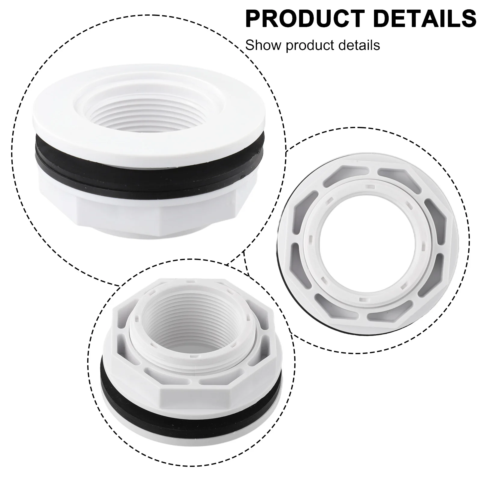 Inlet Fitting for Hayward SP1023 with Locknut and Gasket Compatible with JetAir Hydrotherapy Systems and Standard Pool Returns