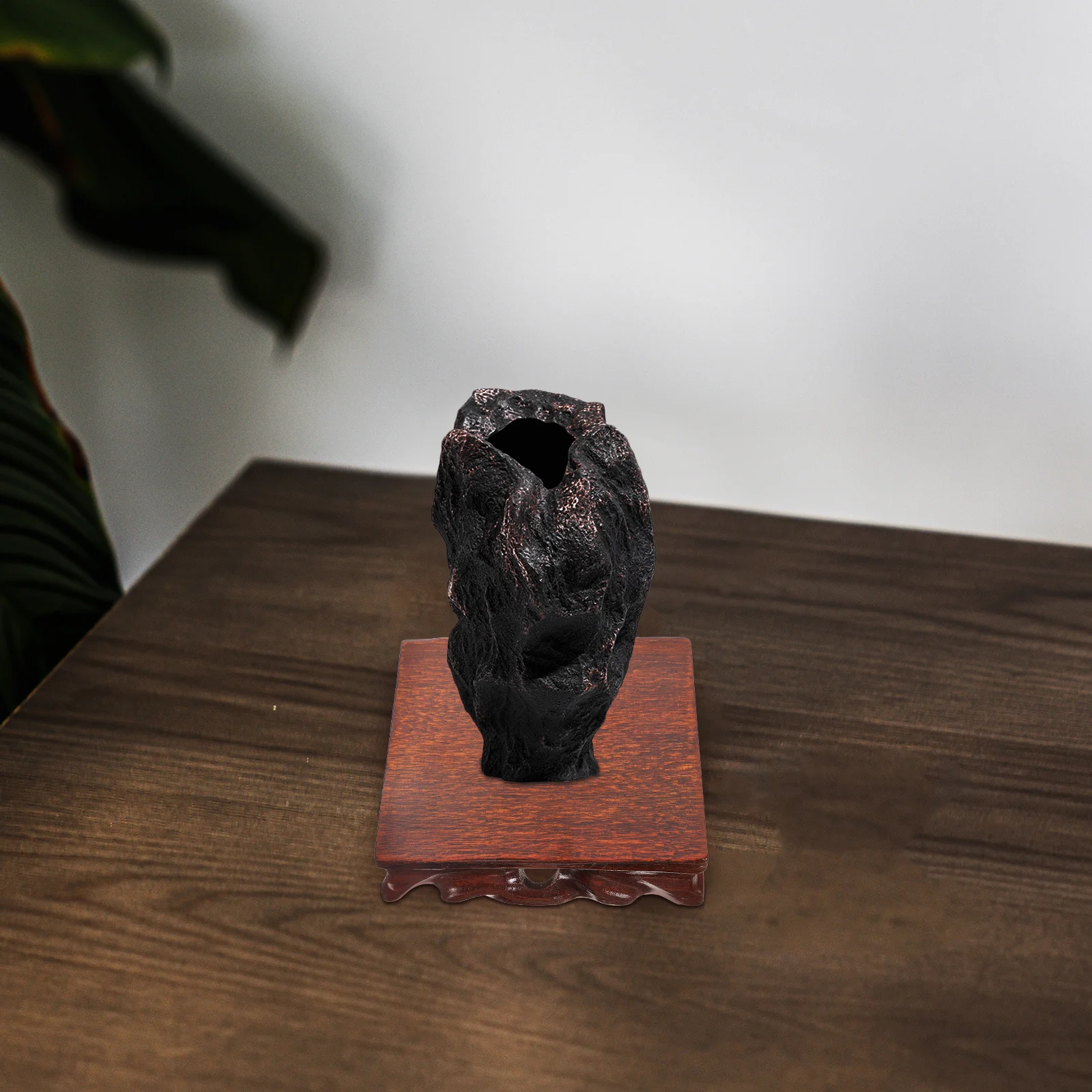 

Wood Base Square 12cm Solid Root Carving Sturdy Vase Display Stand Wood Display Stand for Crafts Figurines Wooden Base