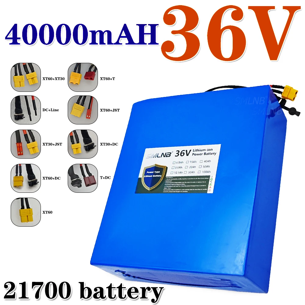 36V 40Ah 10S8P 21700 lithium battery pack, 1500W built-in BMS, uitable for Scooters, bicycles, various modes of transportation