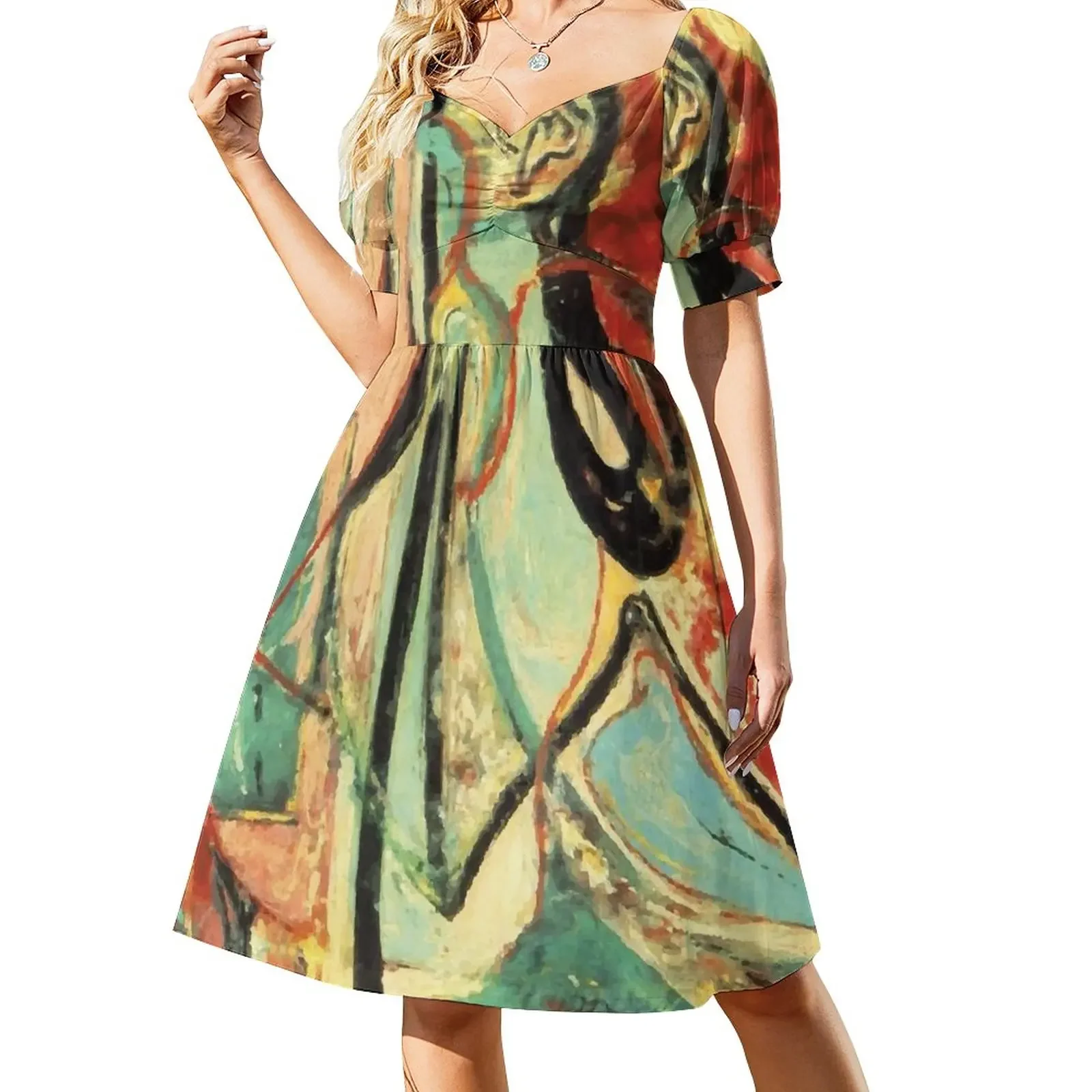 Jackson Pollack Moon Woman Short-Sleeved Dress clothes women's luxury party dress womans clothing loose women's dress