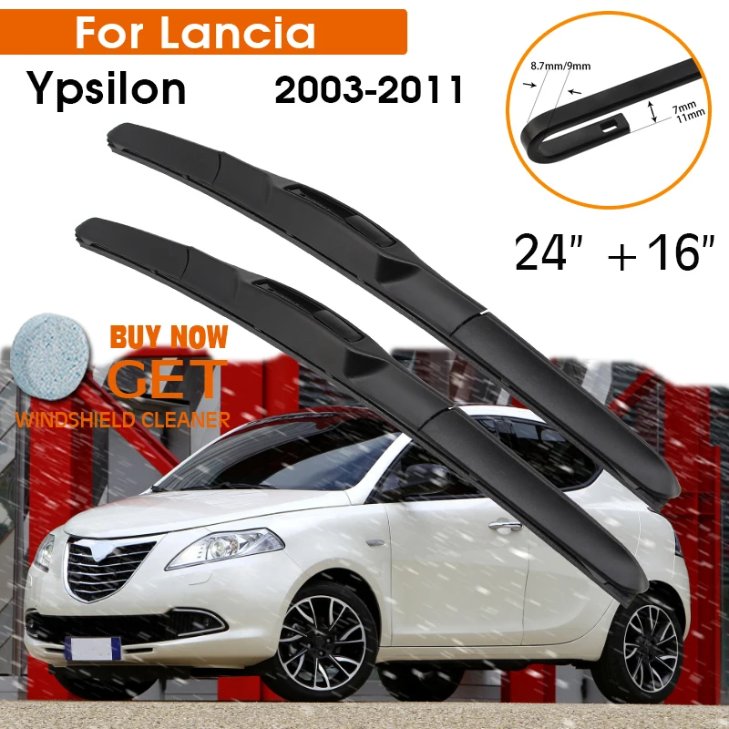 Car Wiper Blade For Lancia Ypsilon 2003-2011 Windshield Rubber Silicon Refill Front Window Wiper 24