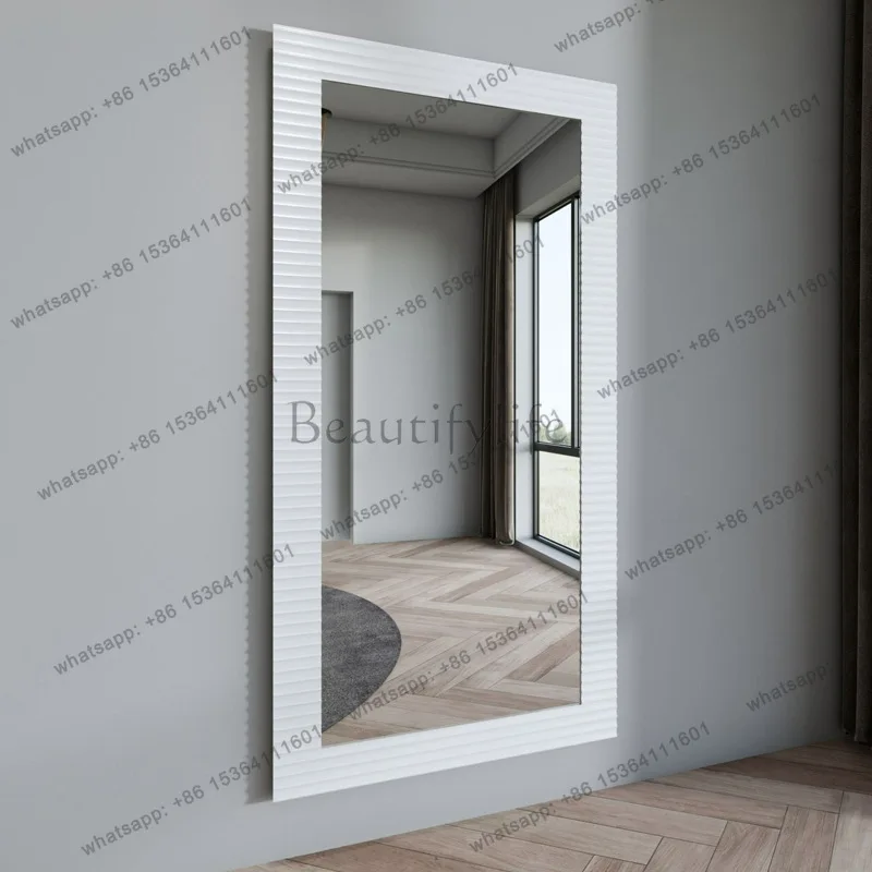 European living room light luxury full-body mirror white vertical rectangular floor-to-ceiling modern wind full-length mirror