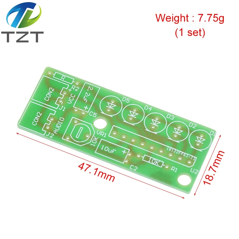 TZT Electronic Kit Parts 5mm RED Green LED Level Indicating 3.5-12V KA2284 DIY KIT Audio Level Indicator Suite Trousse DIY