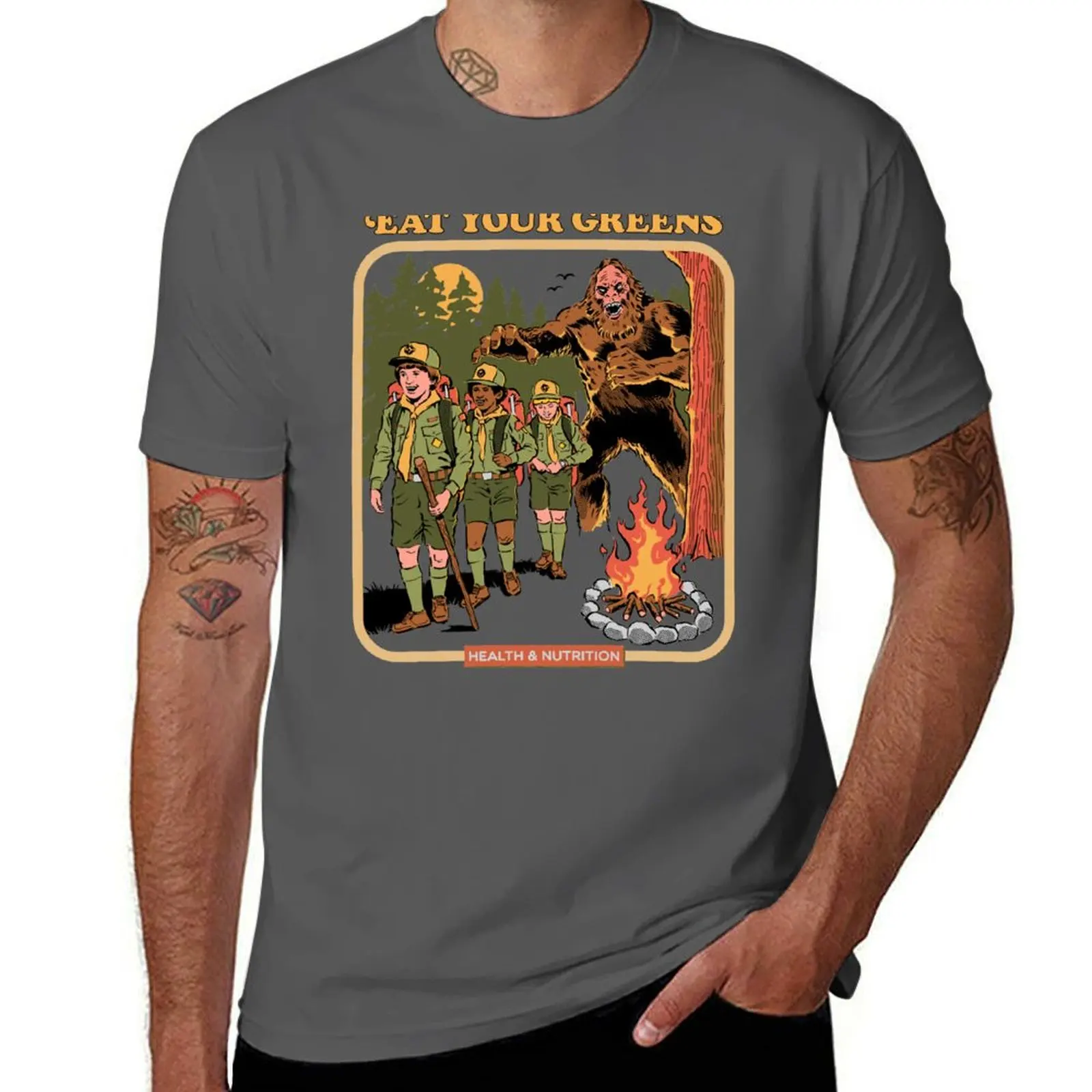 

Новая модель 2025 года, футболка Eat Greens, футболки больших размеров, тяжелые футболки для мужчин