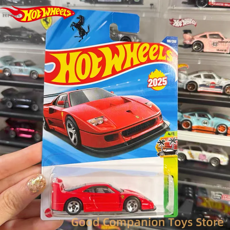 Original 2025 Hot Wheels Auto Ferrari F40 Automodell 1/64 Legierung Simulation Autos Modell Ornament Benutzerdefinierte Sammlerspielzeug Geschenke