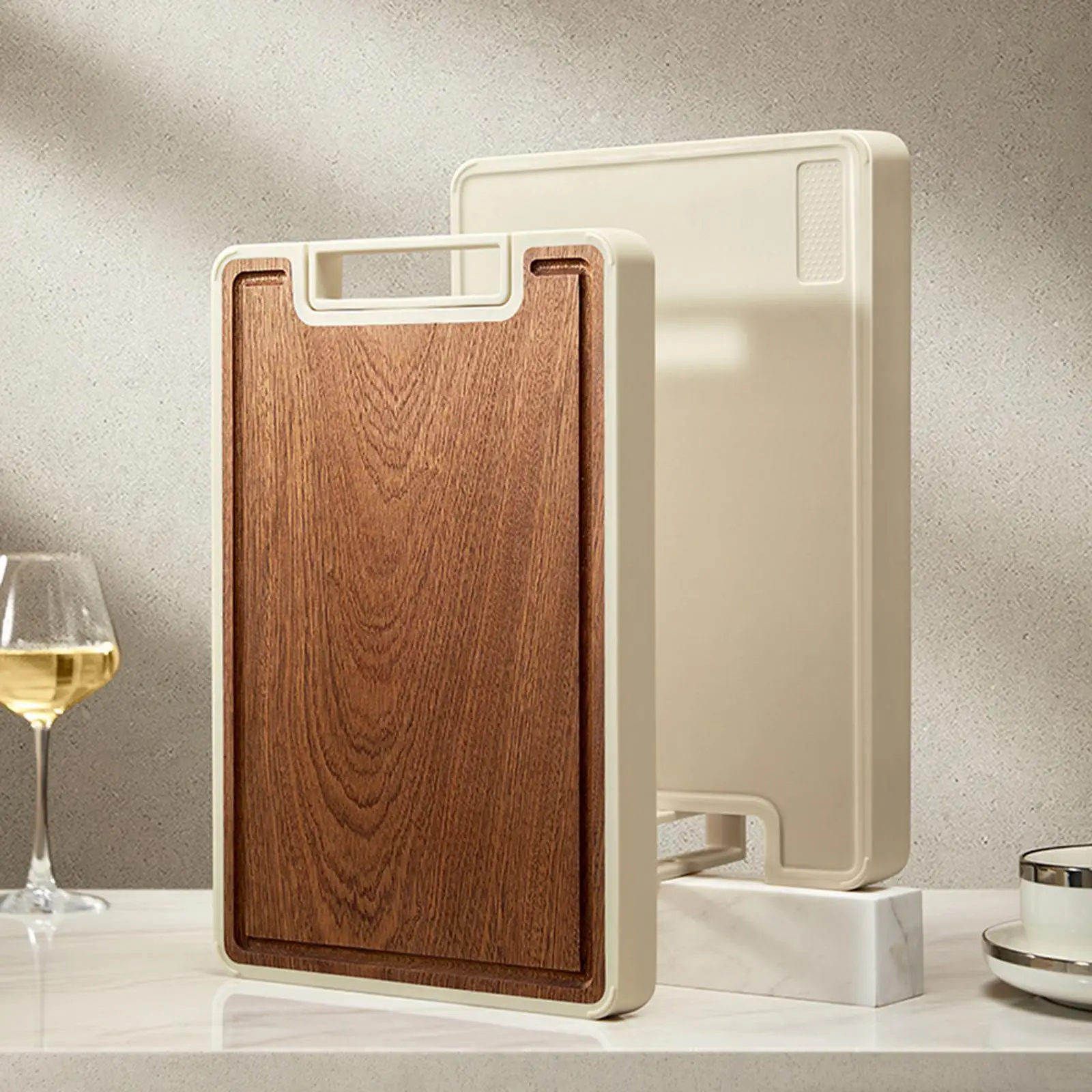 Chopping Board Lightweight Multipurpose with Juice Groove Sturdy Wooden Cutting Board for Vegetables Bread Fruits Meat Chopping