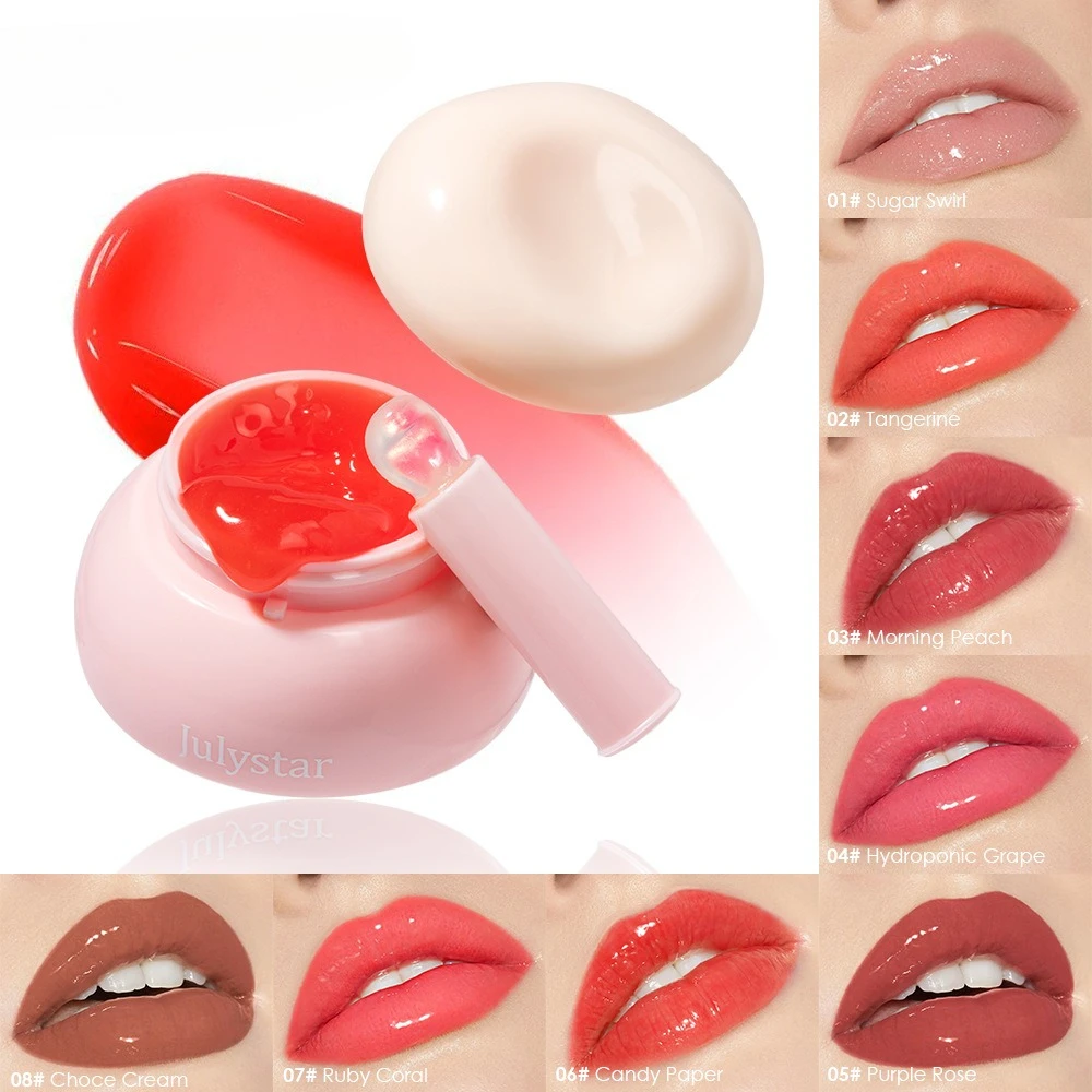 ลิปบาล์มเนื้อเจลลี่ ให้ความเงางามยาวนาน ชุ่มชื้น ไม่เหนียวเหนอะหนะ ให้ลุคปากอวบอิ่ม ใช้ได้ทุกวัน แต่งหน้าได้ทั้งริมฝีปากและแก้ม สไตล์เกาหลี