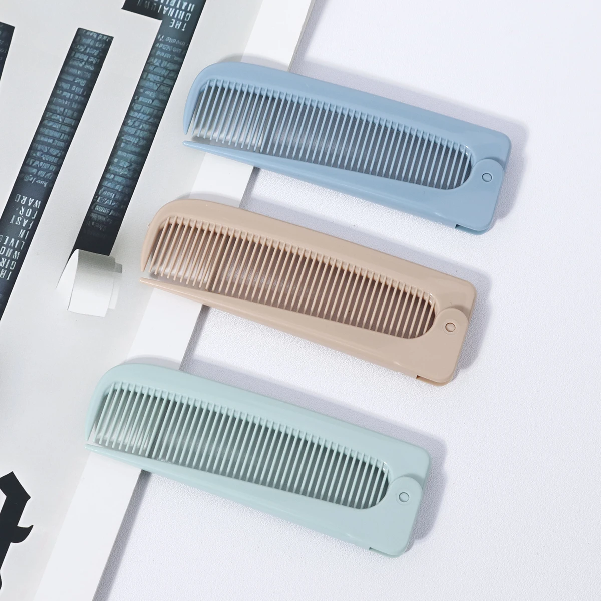 Set sisir ekor runcing, sisir ekor tikus yang dapat dilipat, sisir penata rambut, sisir saku, sisir perjalanan portabel, khusus untuk wig rambut asli