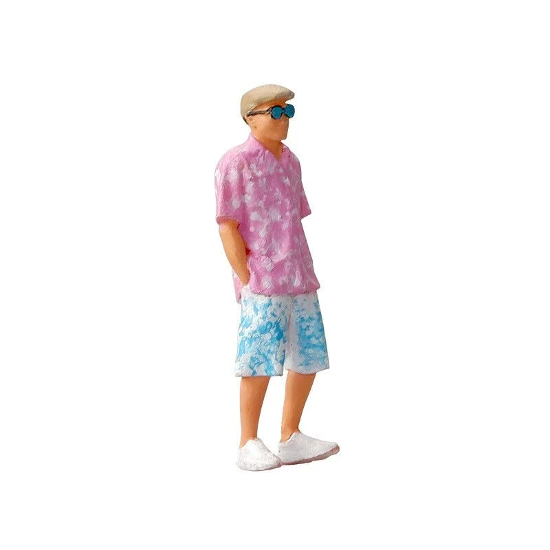 1/64 Scale Diorama Figure Model City Beache Sunglasses Man Doll Scene Display Prop Model Gift