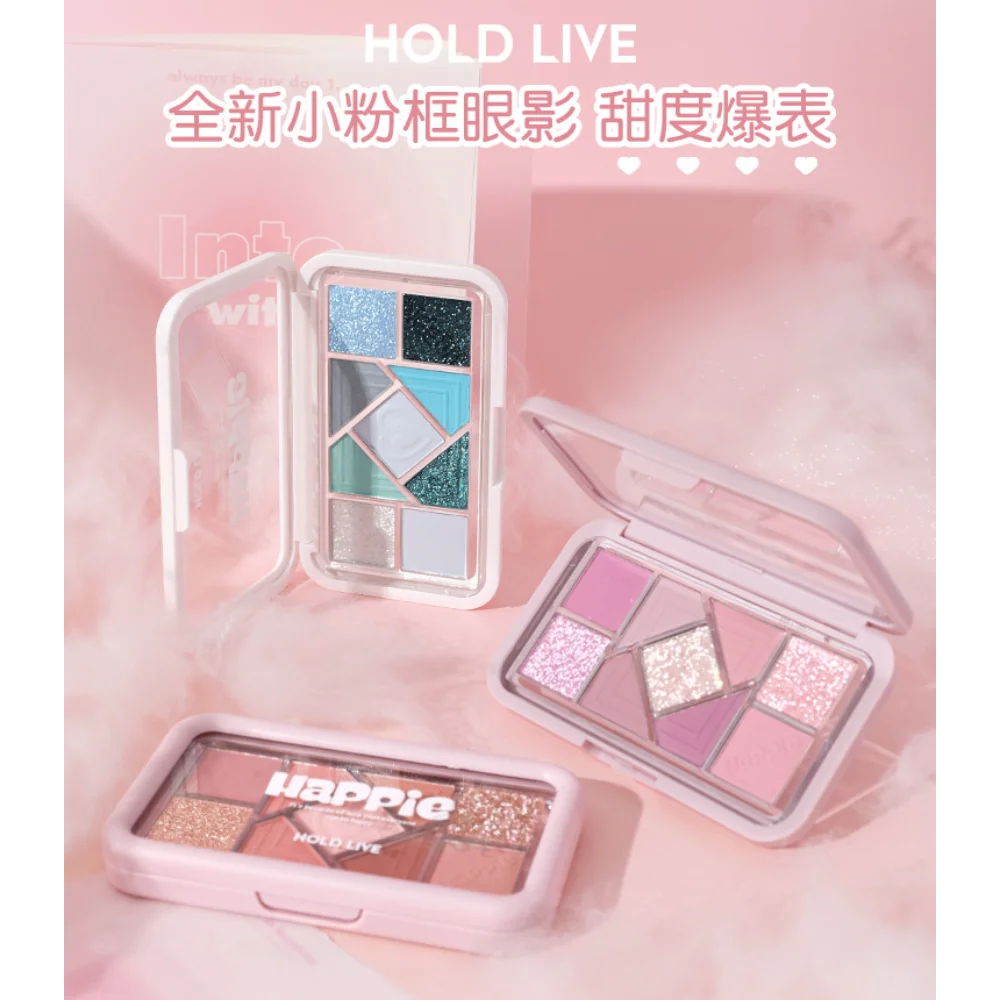 

Палитра теней для век HOLD LIVE, 9 цветов, естественные цвета, розовые, синие, зеркальные тени для век, стойкие водостойкие косметики для макияжа