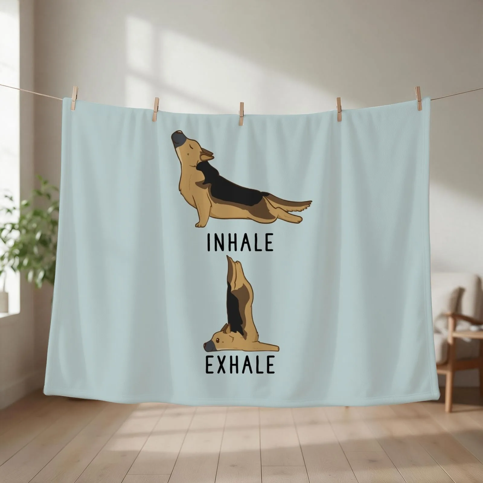 Inhale Exhale German Shepherd Yoga Throw Blanket Blankets For Sofas Personalized Gift Bed for winter Blankets