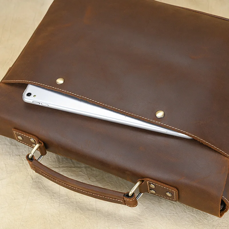 Valigetta da pendolarismo da uomo Cubo da imballaggio Valigetta da viaggio per laptop Borse in pelle retrò Портфель MHGWB