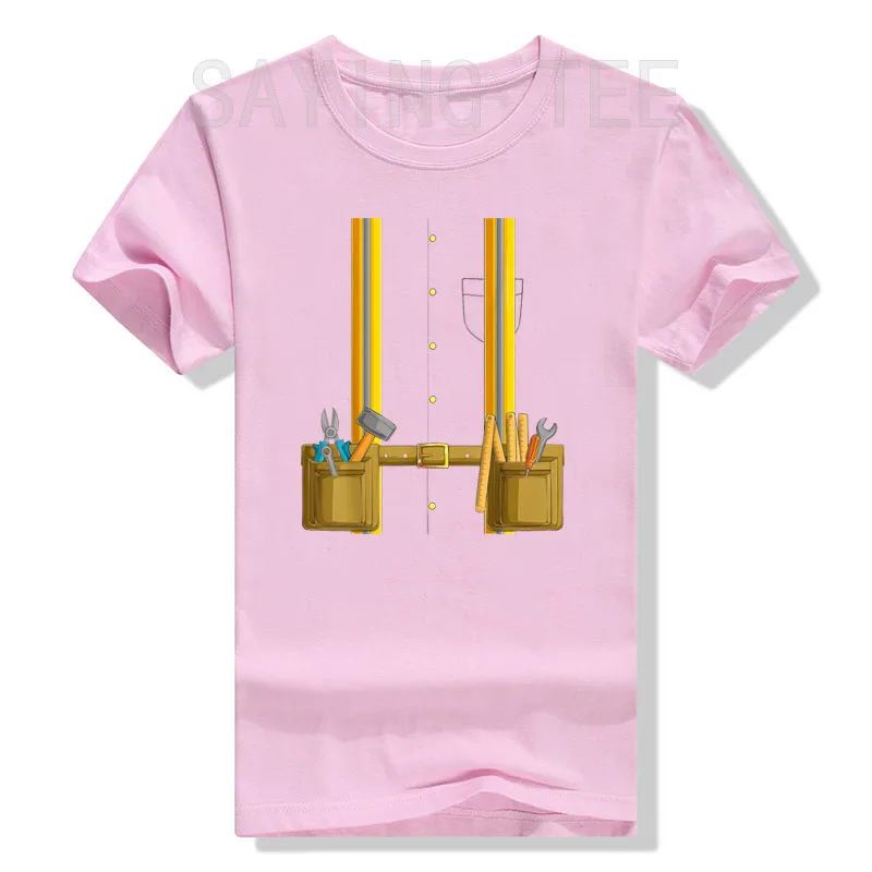 Bauarbeiter-Halloween-Kostüm für Männer, Jungen und Mädchen, T-Shirt, Y2k Bauarbeiter-Grafik-Bekleidung, Weiches Baumwoll-T-Shirt – Detail 13