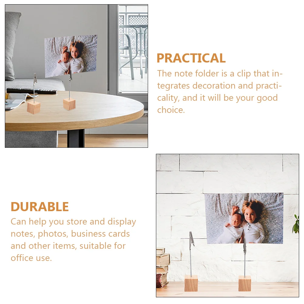 Soporte para tarjetas de visita, Clips para notas de hierro y madera, menú de fotos, carpeta de notas multiusos, seguro, uso de oficina de alta calidad, Simple, 10 Uds.