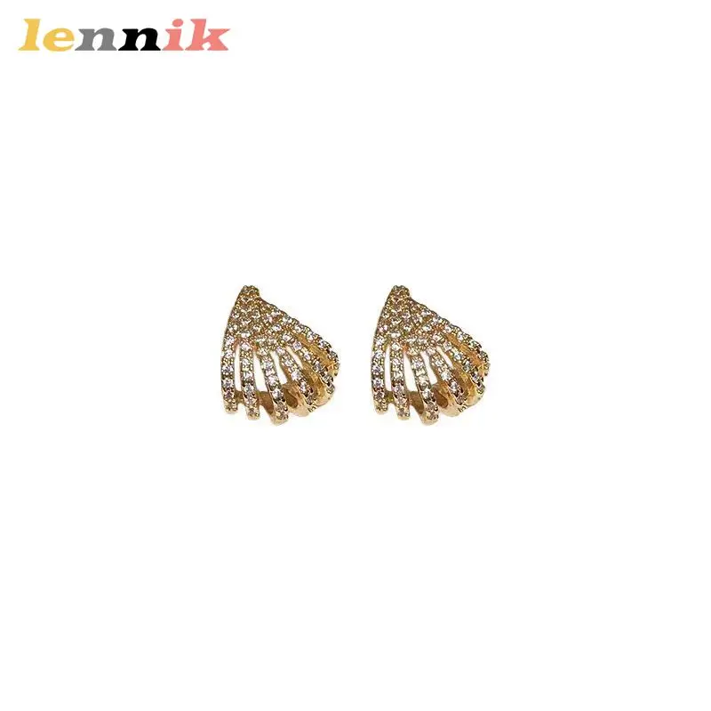 LENNIK مزاج فاخر عالي الجودة مع أقراط نسائية مرصعة بالزركون الصغير، أقراط متعددة الاستخدامات، أقراط عصرية جديدة