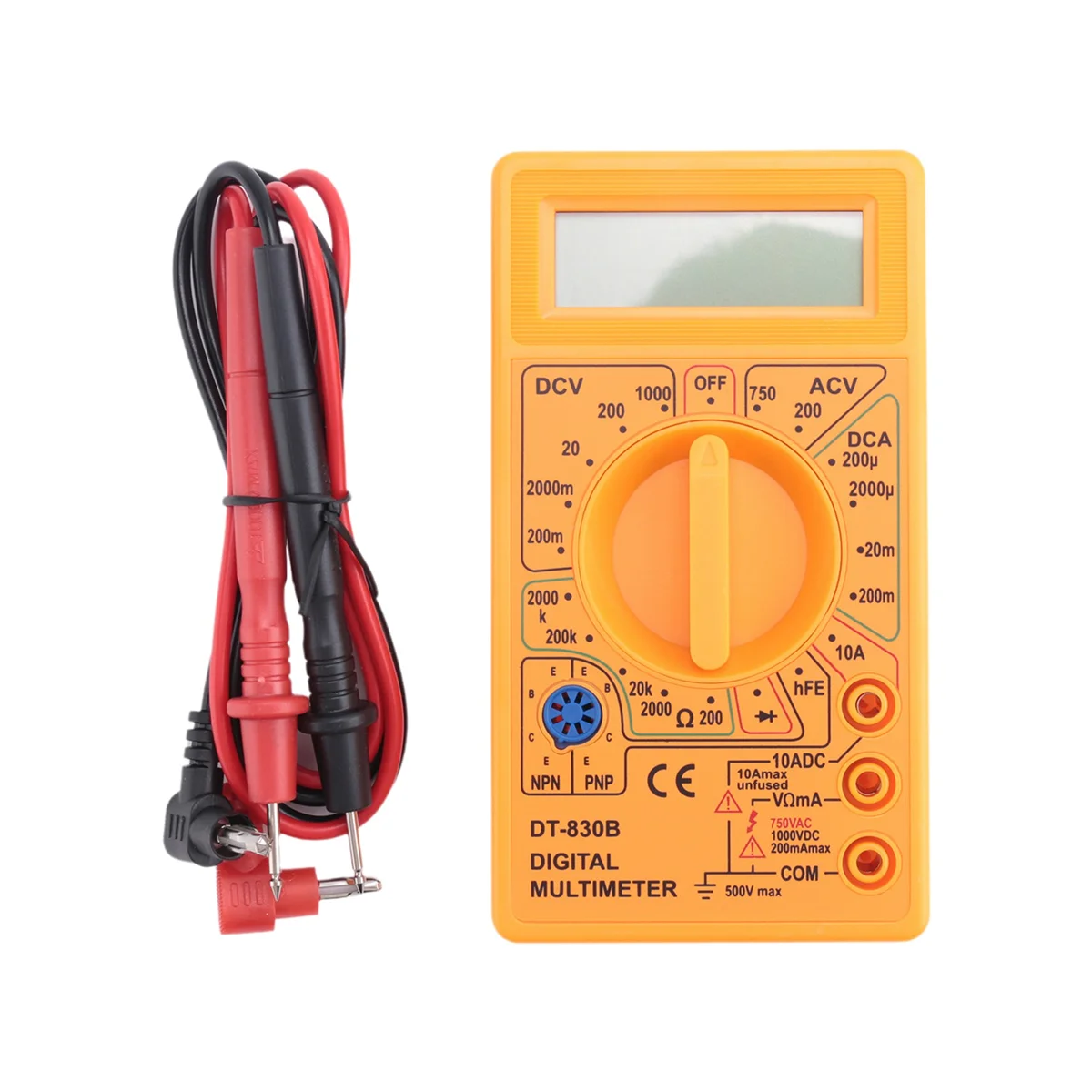 DT-830D Digital Multimeter with Buzzer Square Wave Output Voltage Ampere Ohm Tester Probe DC AC LCD Overload Protection