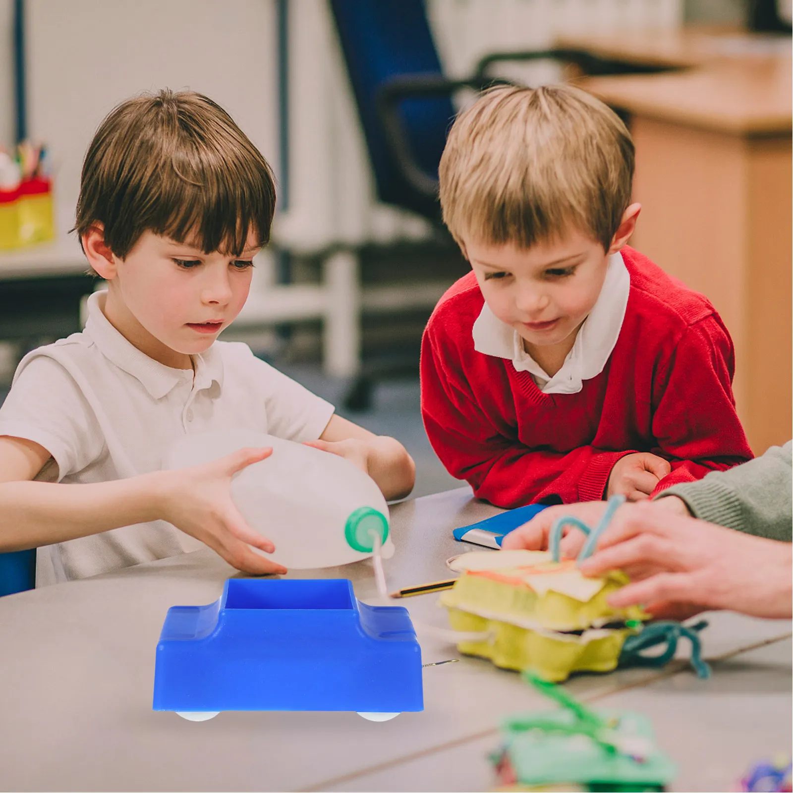 Lot de 2 chariots mécaniques en plastique haute durabilité, aide pédagogique pour les expériences sur les plans inclinés, équipement de laboratoire scientifique scolaire