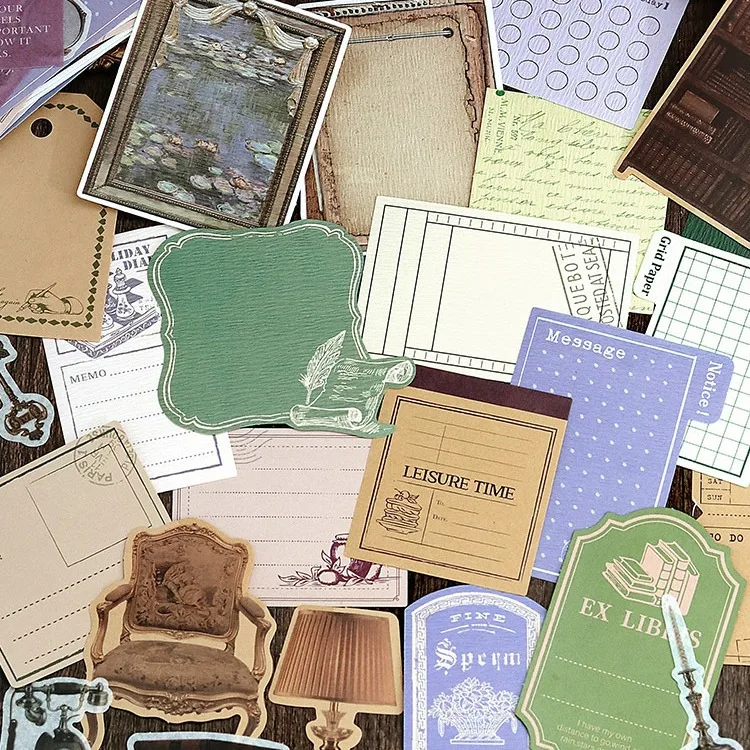 20sets/lot Memo Pads Material Paper Retro Archives of paper Junk Journal Scrapbooking Cards Retro Paper