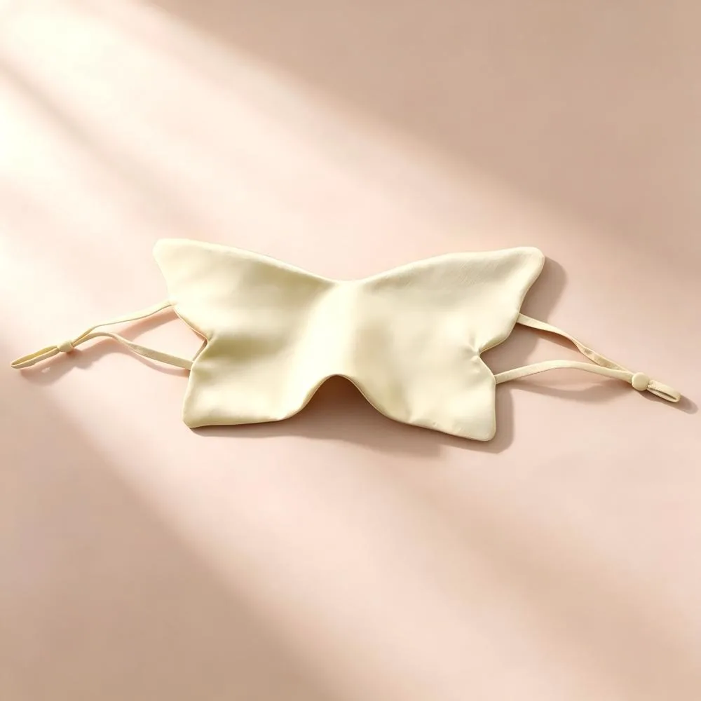 Butterfly Print Sleep Eye Mask Double Sided Smooth Light Blocking Eye Cover Skin Friendly Portable Faux Silk Eye Mask Office