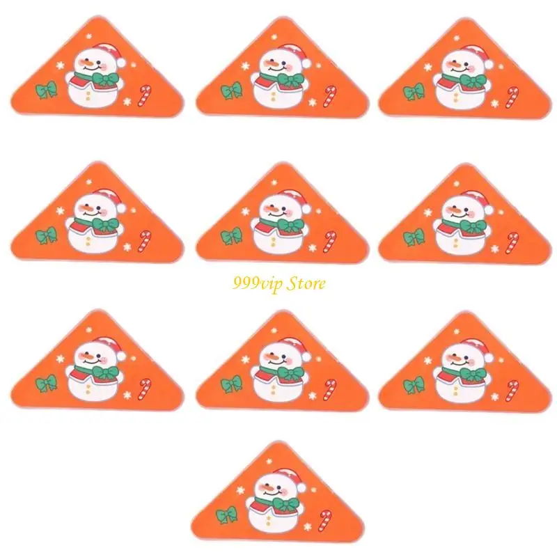 C90C 10Pcs Christmas Corner Paper Clips Triangular Book Page Corner Clips for Student