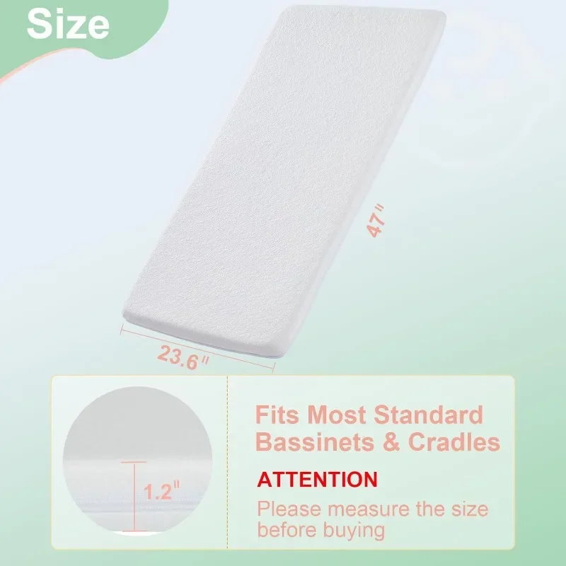 Funda de colchón de cuna de bebé, colchón de espuma viscoelástica de Gel con cubierta extraíble, cuna de cabecera