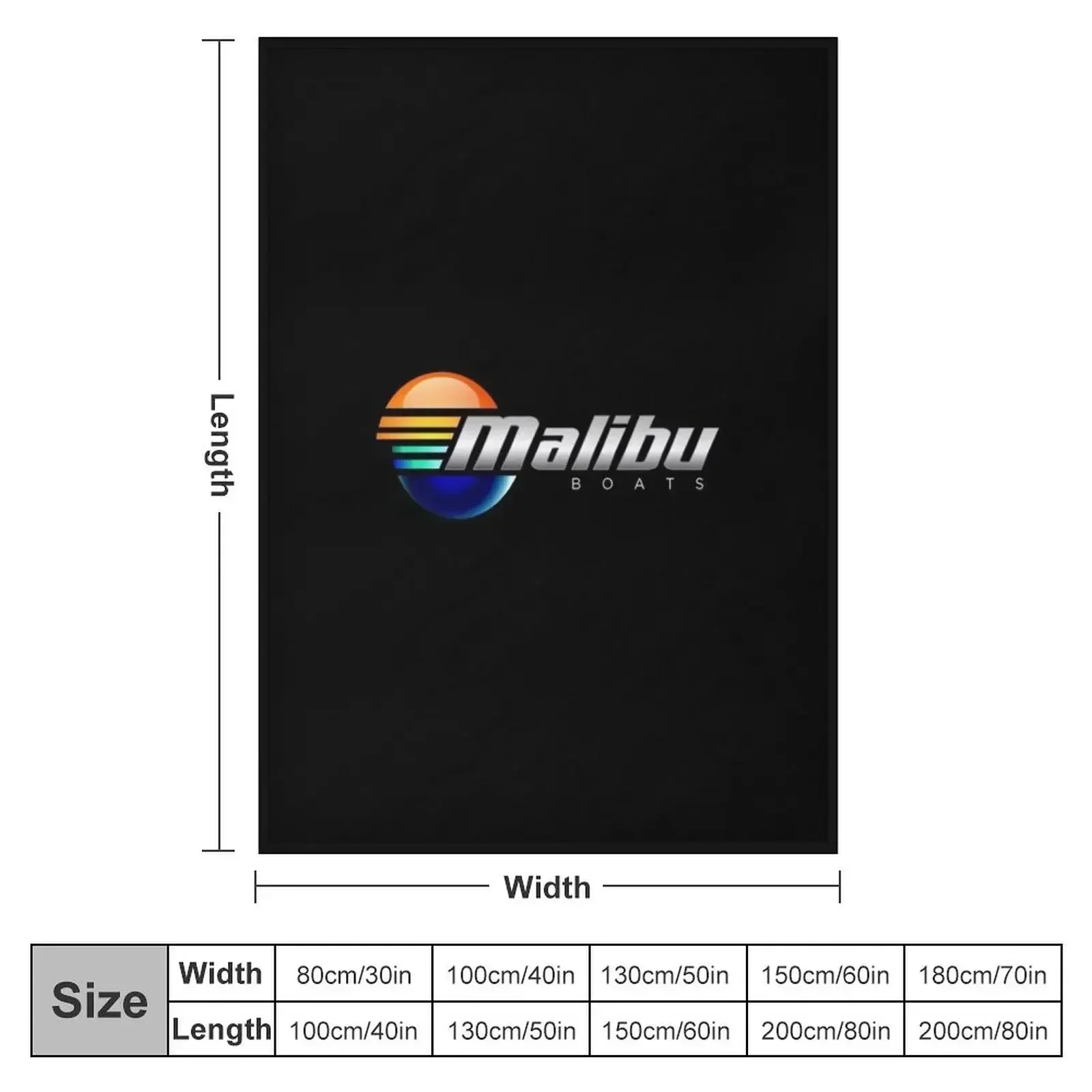 Malibu Boats POCKET SIDE Throw Blanket couch cozy soft plush fuzzy picnic outdoor blanket