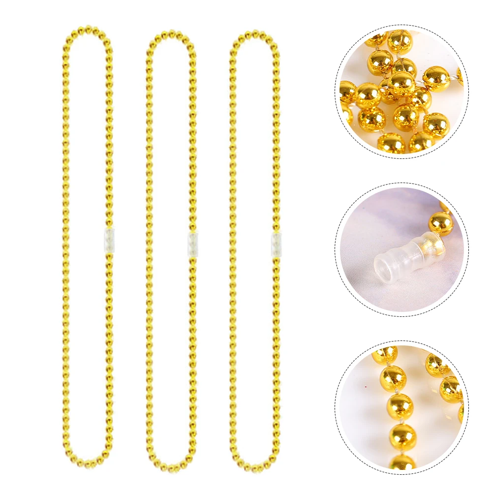 10 Pcs Carnival Necklace Plastic Bead Chain Mexican Necklaces Decorative Golden
