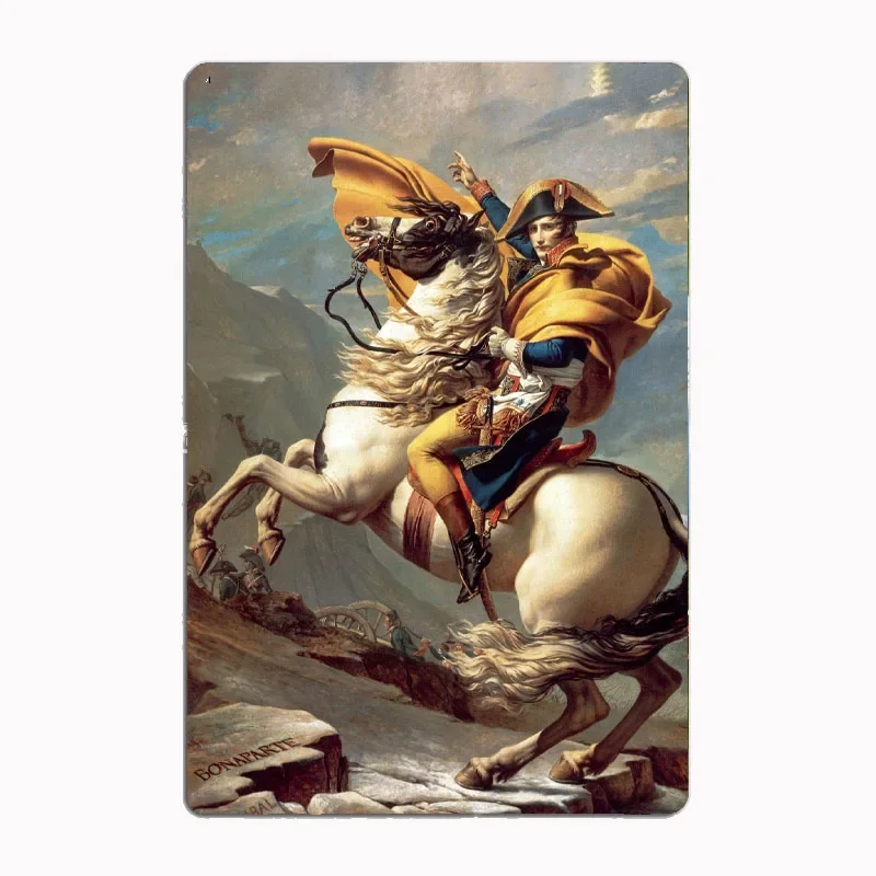 Napoleon Crossing the Alps Metal  Tin Sign Posters Cinema Garage Garage Club Funny Plaques Kitchen Bedroom Cafe Bar Pub Living