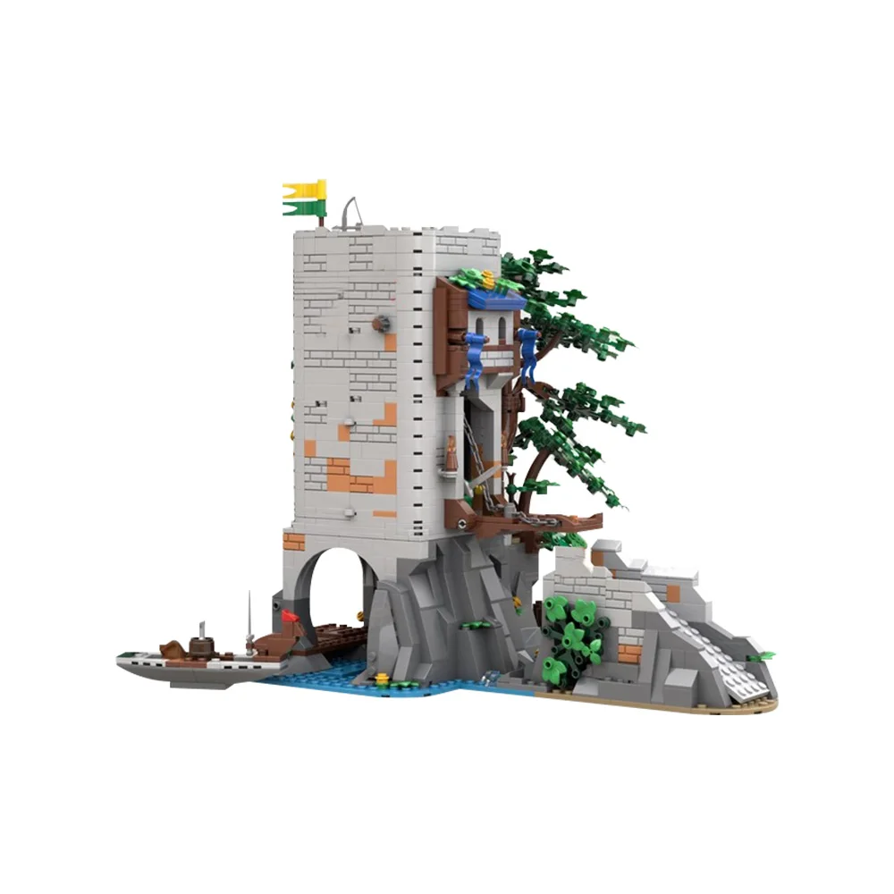 Gobricks Forestmen River Fortress Building Blocks รุ่นปราสาทยุคกลางสถาปัตยกรรมอิฐ DIY ประกอบของเล่นสําหรับของขวัญเด็ก