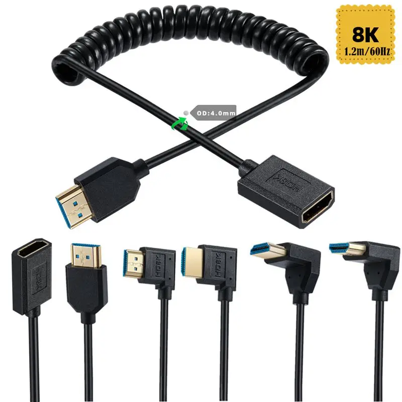 

Spring Extendable High-Definition Cable HDMI Compatible Cable Version 2.1 8K60HZ Laptop TV Monitor Projector Connection Cable