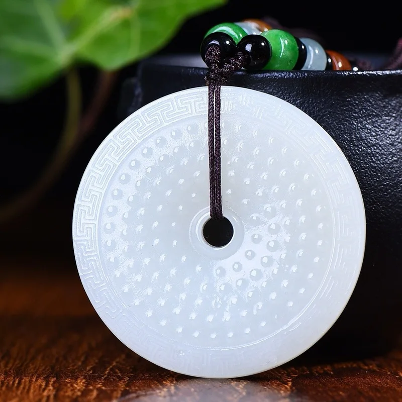 Hetian , White Peace Amulet, Pendant Men And Women, Necklace Jewelry, Jade Ornament