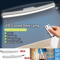 LED Curved Desk Lamp 32cm/42cm Rechargeable Magnetic Table Lamp Touch Remote Dimming Hanging Night Light for Bedroom Kitchen