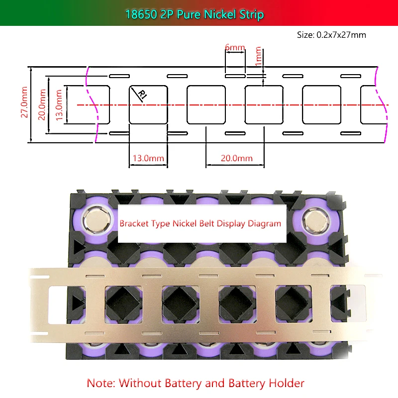 1M 18650 21700 2P Nickel Plated Strip Power Lithium Battery Welding Connecting Piece Displaced Nickel Plating Strip W-type Nicke