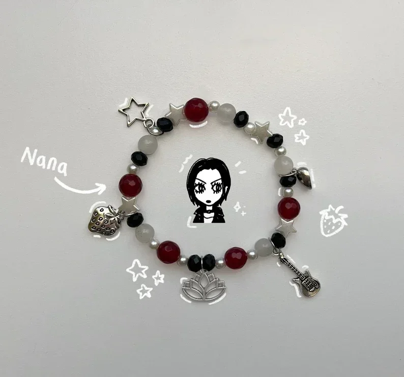 Nana and Hachi matching beaded bracelets, gift idea, coquette, bff, cute, jewelry