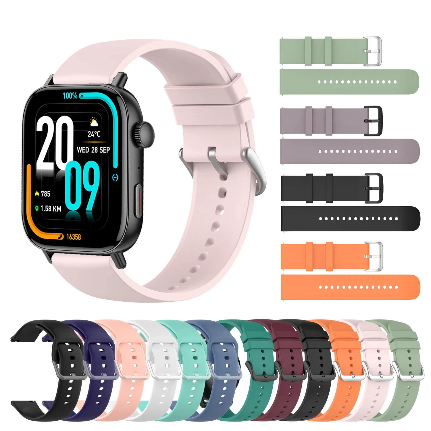 Silicone Watch Band For COLMI I28 Ultra/P73/P71/C61/P73/I31/P28 Plus Strap for COLMI C8 Max/V73/C81/M42/C81 20mm 22mm Bracelets