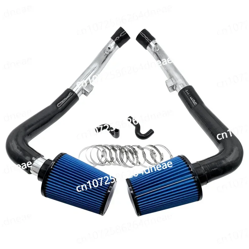 طقم مدخل هواء بارد فضي اللون مقاس 3 بوصات لـ Ni*ssan 370Z / G37 VQ37VHR Q60 مع مجموعة خرطوم السيليكون PCV