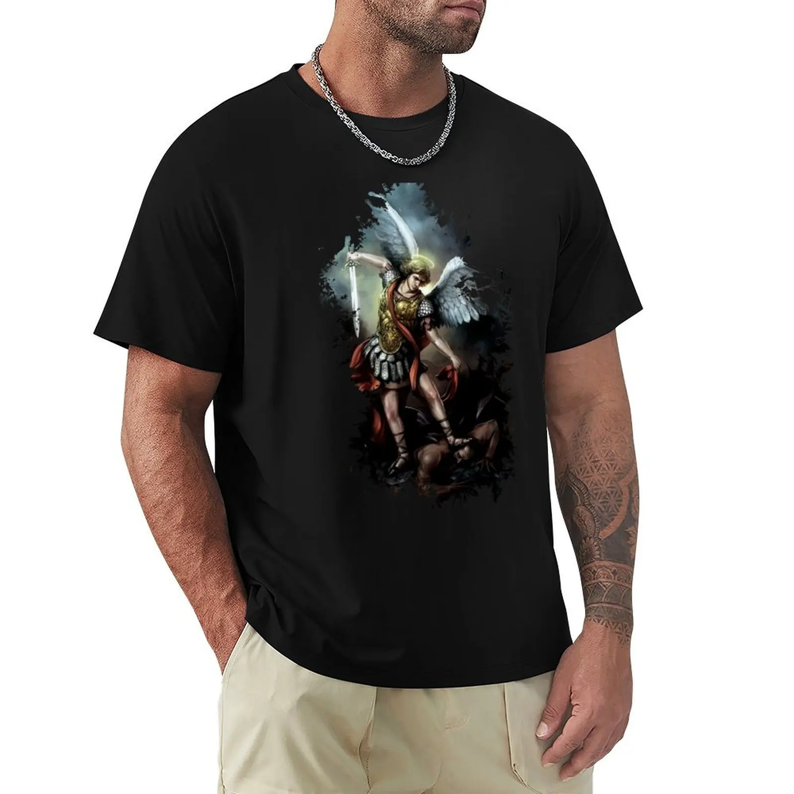 Archangel Michael T-Shirt vintage basketball graphic tees vintage graphic tee baggy shirts sweat shirts, men