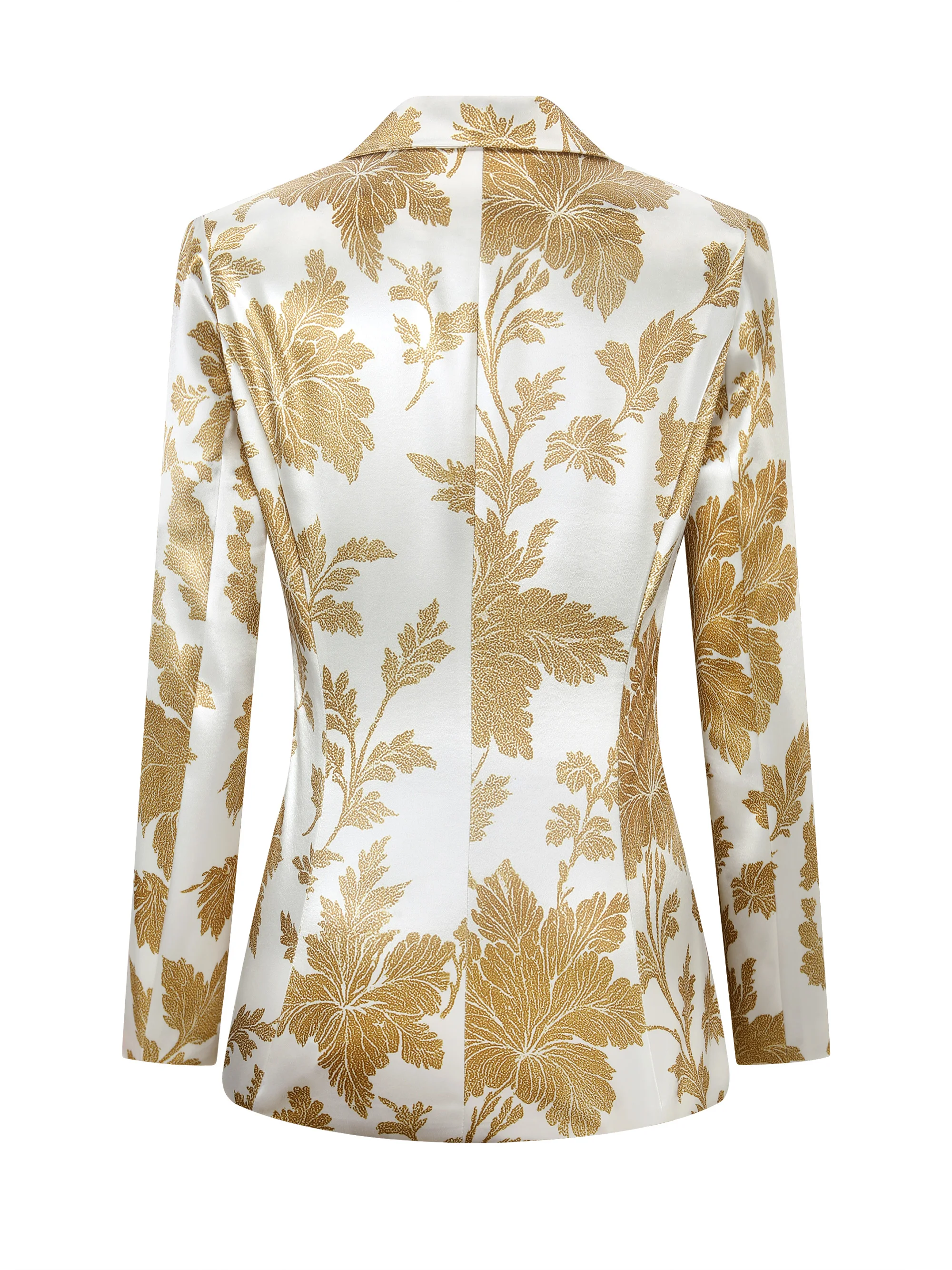 Elegant Fashion Casual Glamorous Long Blazer with Exquisite Print Design, No pockets Stylish Outerwear, Available in all seasons